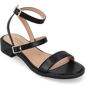 Journee Collection Black Strappy Sandals
